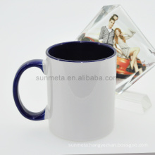 Sunmeta 11oz sublimation inner & handle color mug black